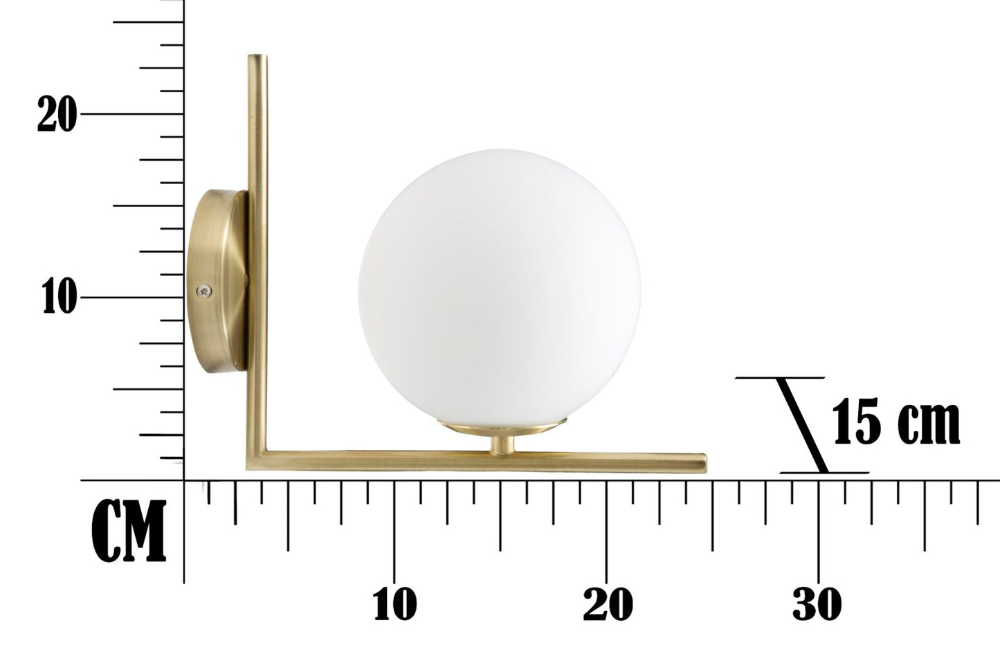Wandlamp Glamy Goud Opaalglas 15x25x22 cm