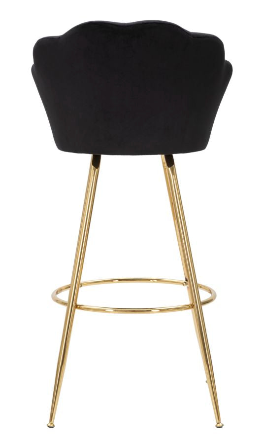 Barkruk Vienna Nero Zwart Velours Gouden Poten 55x110 cm