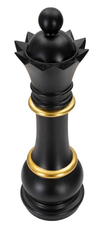 Luxe Schaakkoningin Zwart Goud 50cm