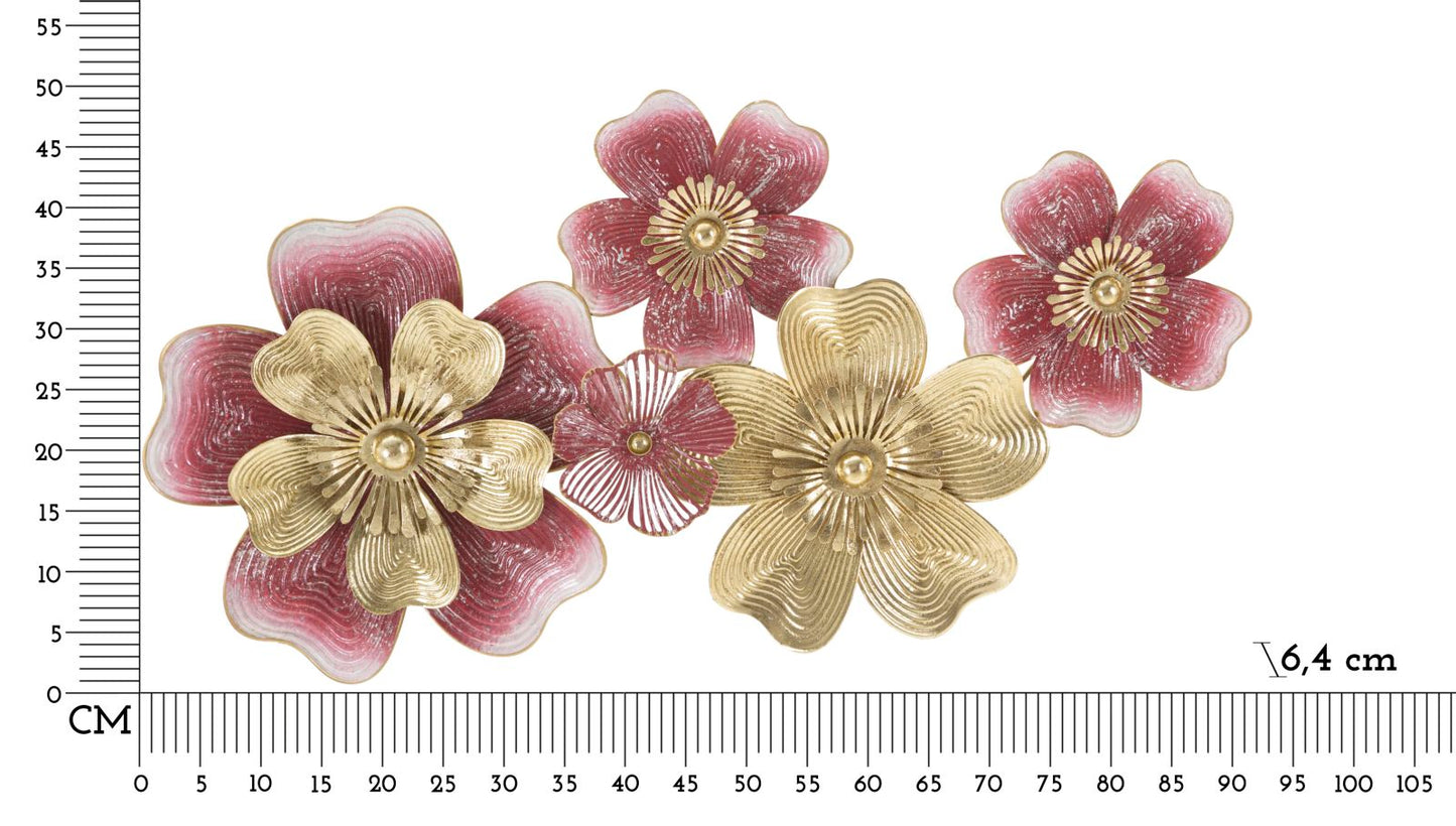 Lobi Wanddecoratie Metaal Goud Roze 91x51 cm