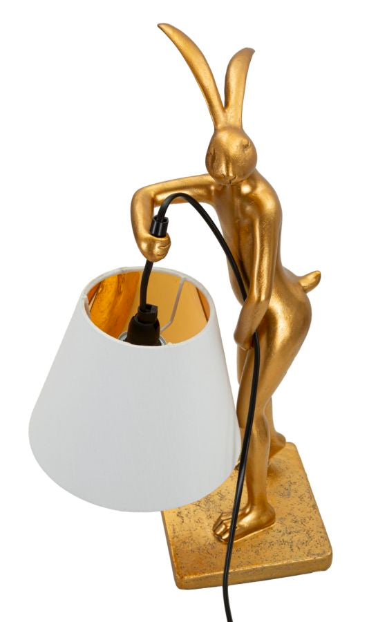 Bunny Glow Tafellamp Gouden Resin Wit