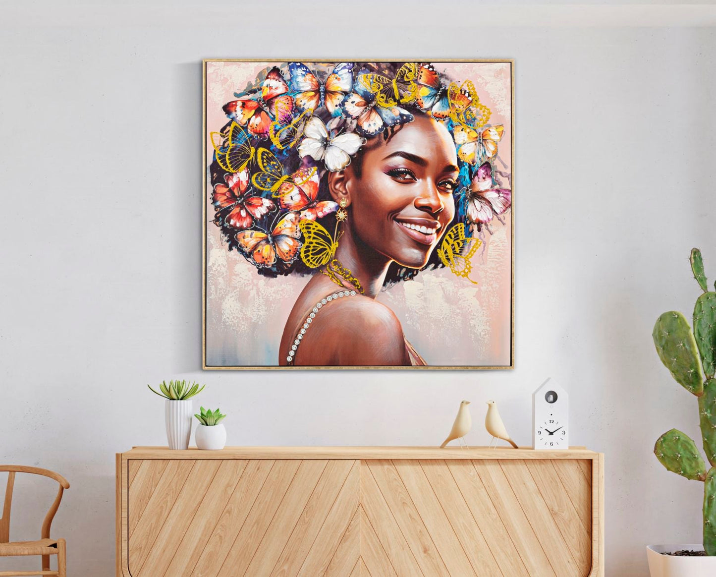Artistry "Butterfly Elegance" Schilderij Afrikaans Goud