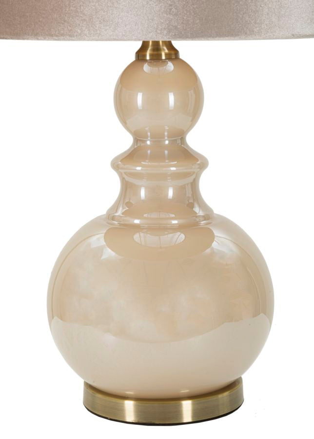 Tafellamp Perly Tower Crème Glas Fluweel Ø 37,5X61 cm