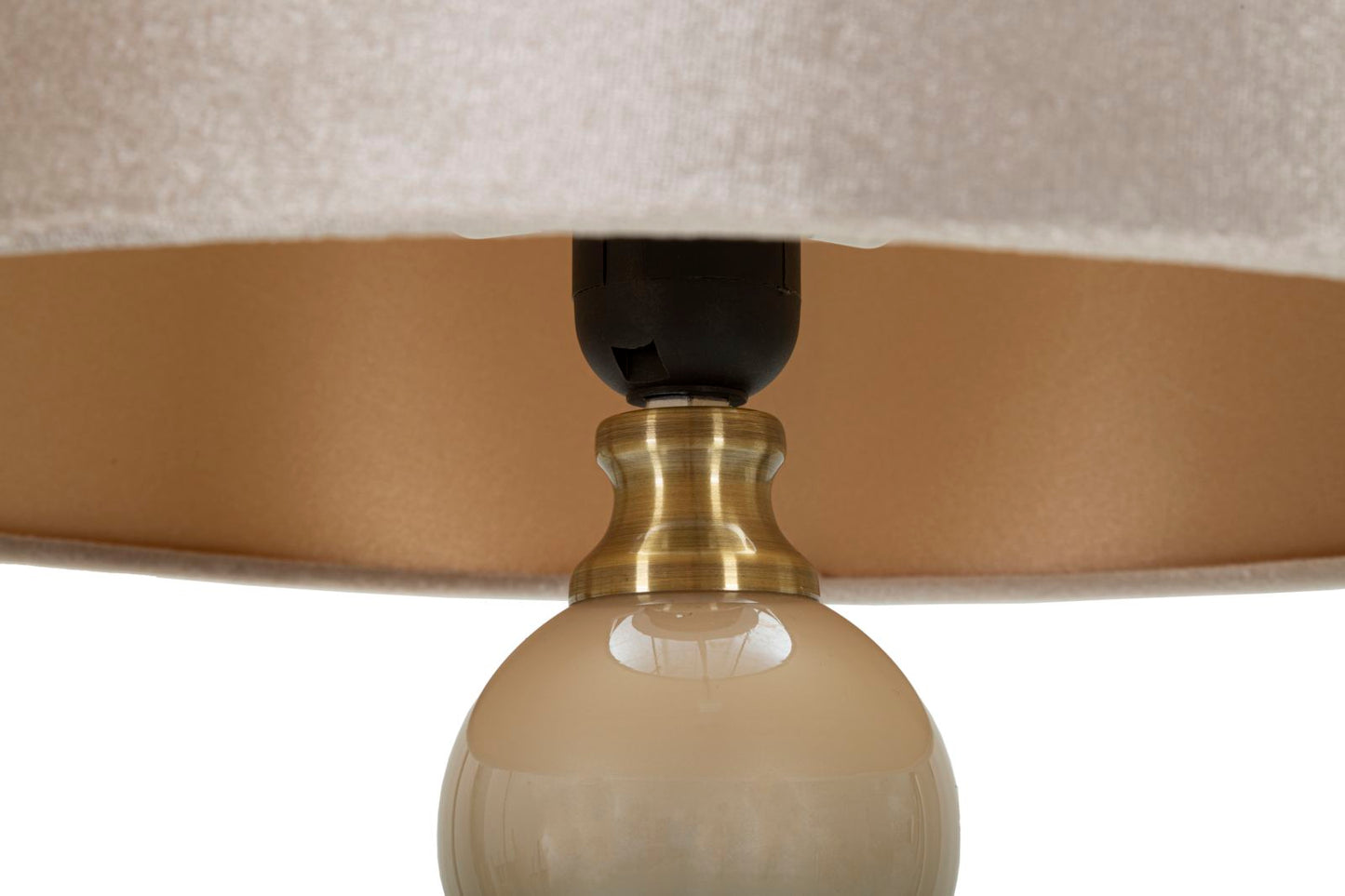 Tafellamp Perly Tower Crème Glas Fluweel Ø 37,5X61 cm