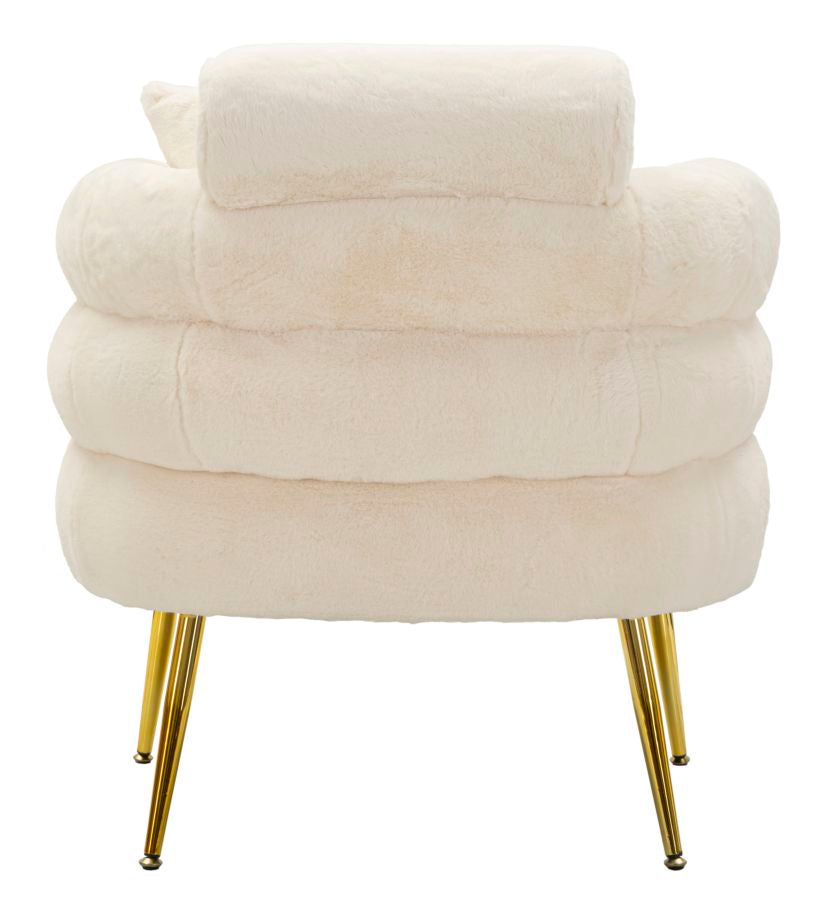Fauteuil Soffy Plus Kussen Wit Goud Teddy 78x68x85 cm