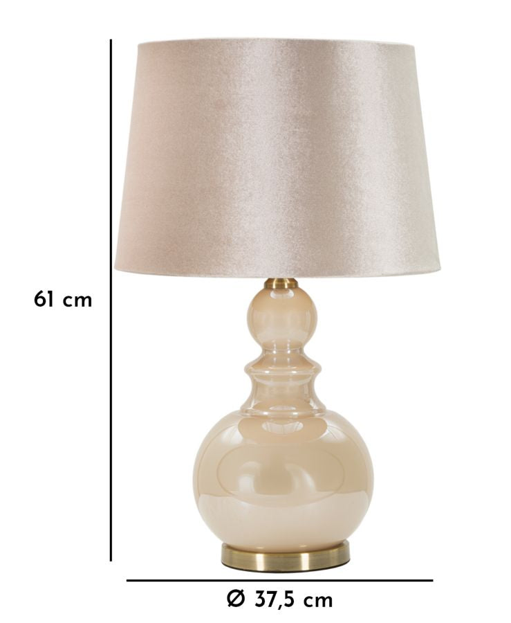 Tafellamp Perly Tower Crème Glas Fluweel Ø 37,5X61 cm