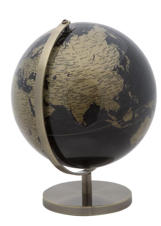 Wanderlust Globe Zwart Brons