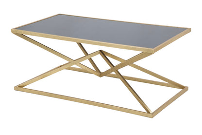 Salontafel Pyramid Goud Gehard Zwart Glas 110x60x45 cm