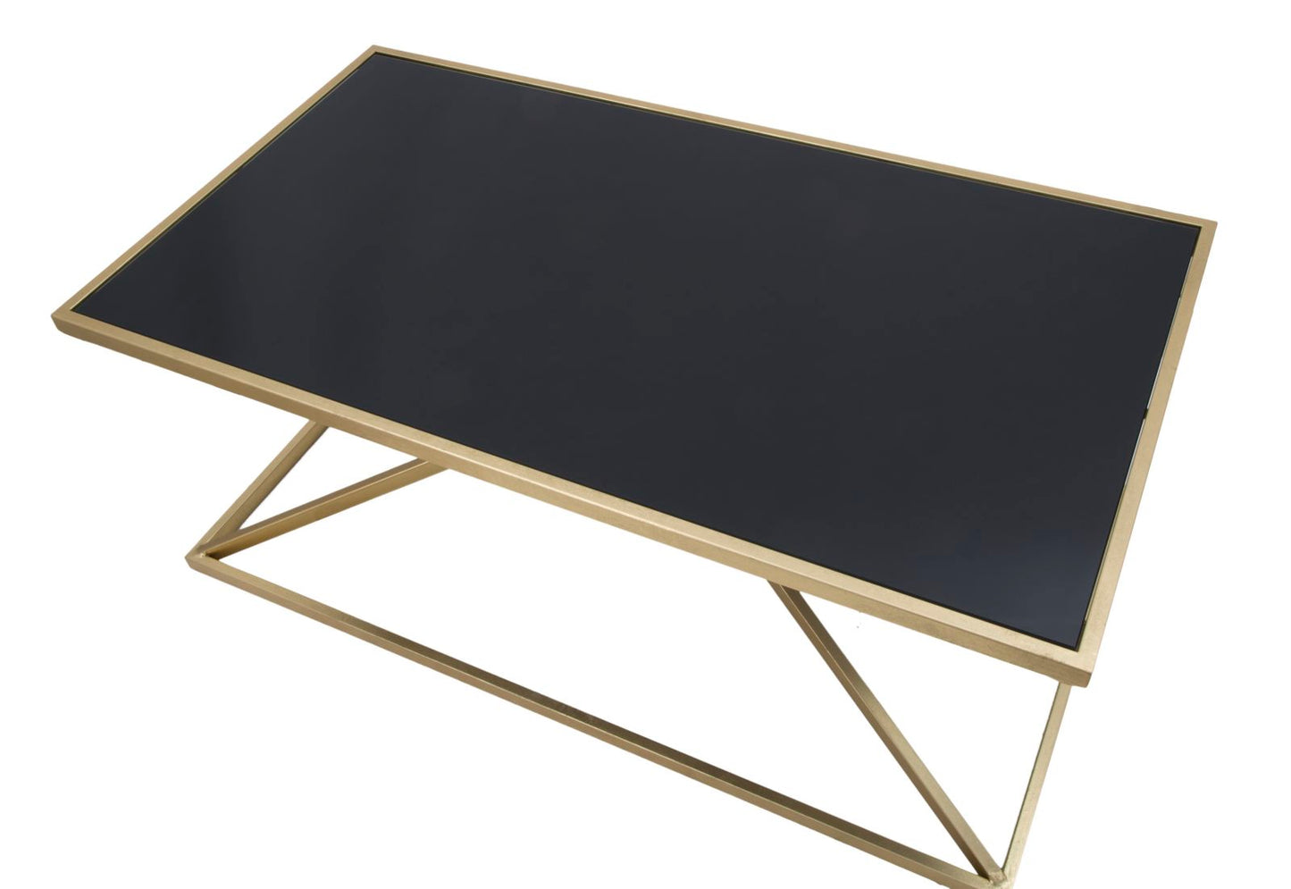 Salontafel Pyramid Goud Gehard Zwart Glas 110x60x45 cm