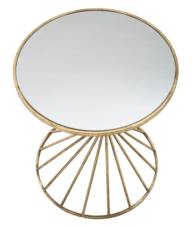 GlamourSphere Bijzettafel Rond Goud Spiegelglas