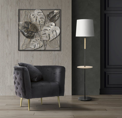 Fauteuil Bucarest Zwart Fluweel Goud Metaal 76x74x71 cm