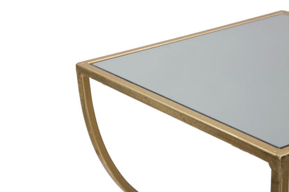 Twisty Square Bijzettafel Goud Metaal Spiegelglas