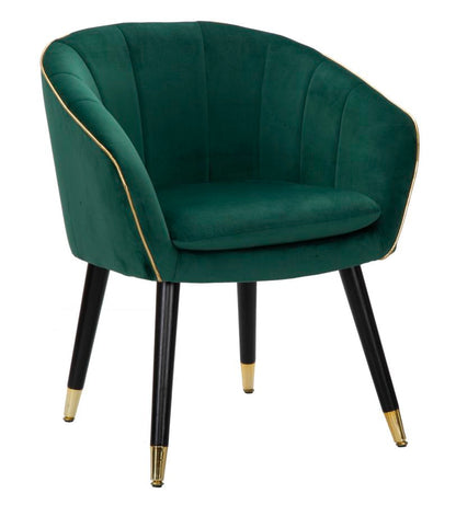 Fauteuil Paris Stof Groen Gouden afwerking