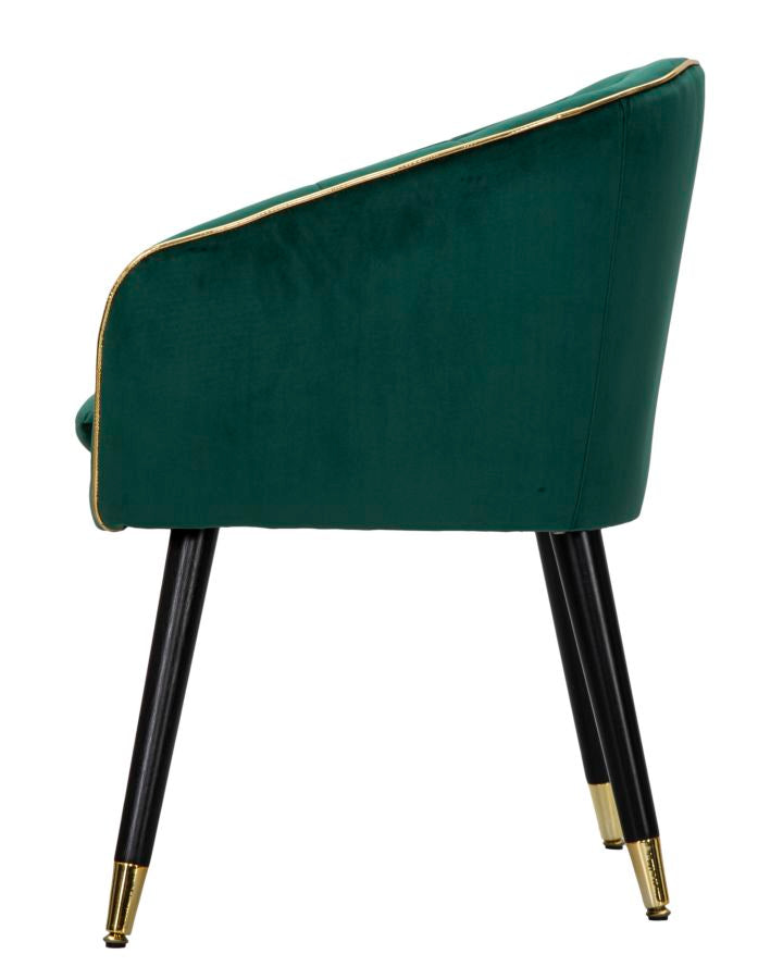 Fauteuil Paris Stof Groen Gouden afwerking