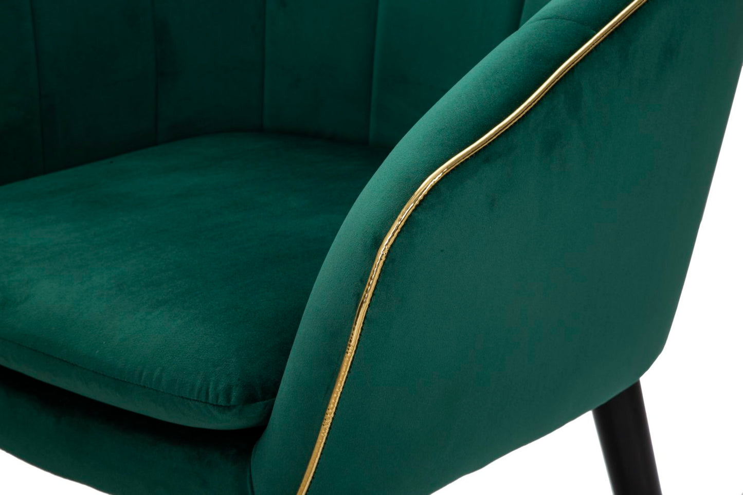 Fauteuil Paris Stof Groen Gouden afwerking