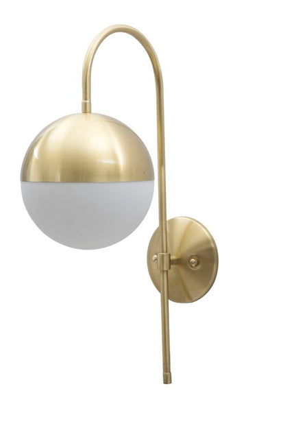 Glamour Street Wandlamp Goud Wit Glazen Bol