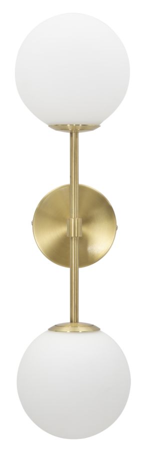 Glamour Gouden Wandlamp Metaal 2 Witte Glazen Bollen