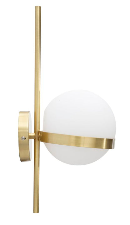 Wandlamp Glamy Circle Goud Metaal Witte Glazen Bol Ø 15x20x40 cm