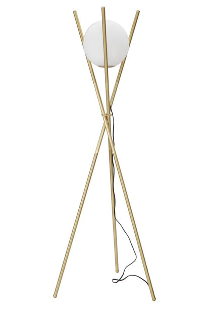 Glamy Vloerlamp Goud Witte Glasbol 55x155 cm