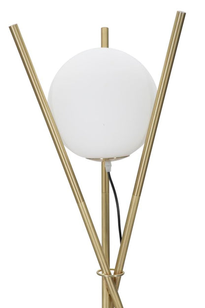 Glamy Vloerlamp Goud Witte Glasbol 55x155 cm