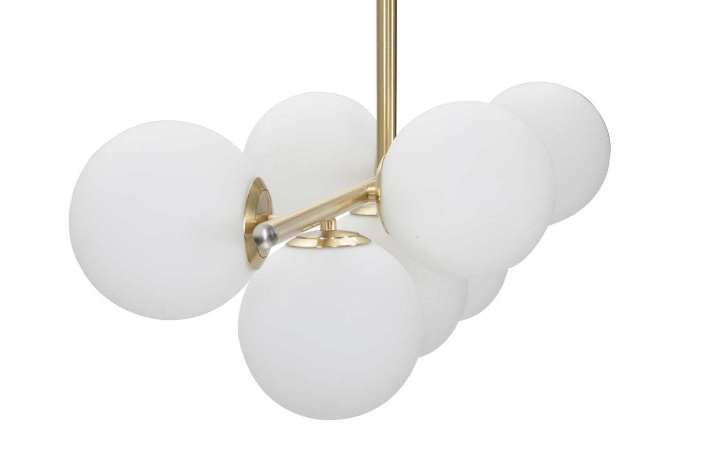 Hanglamp Glamy Luci Goud 7 Witte Glazen Bollen 81x30x74 cm