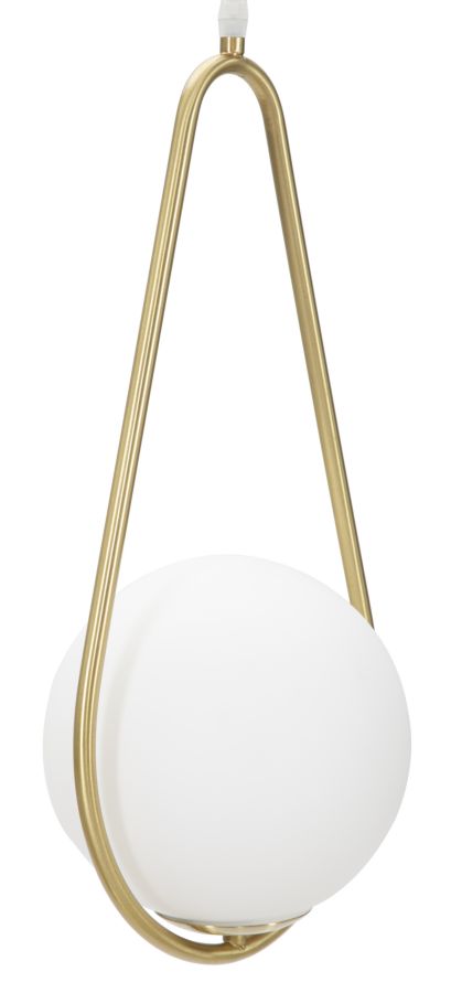 Hanglamp Glamy Drop Goud Witte Glasbol 24x20x46 cm