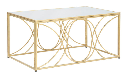 Salontafel Exy Goud Metaal Spiegelglas 90x60x45 cm