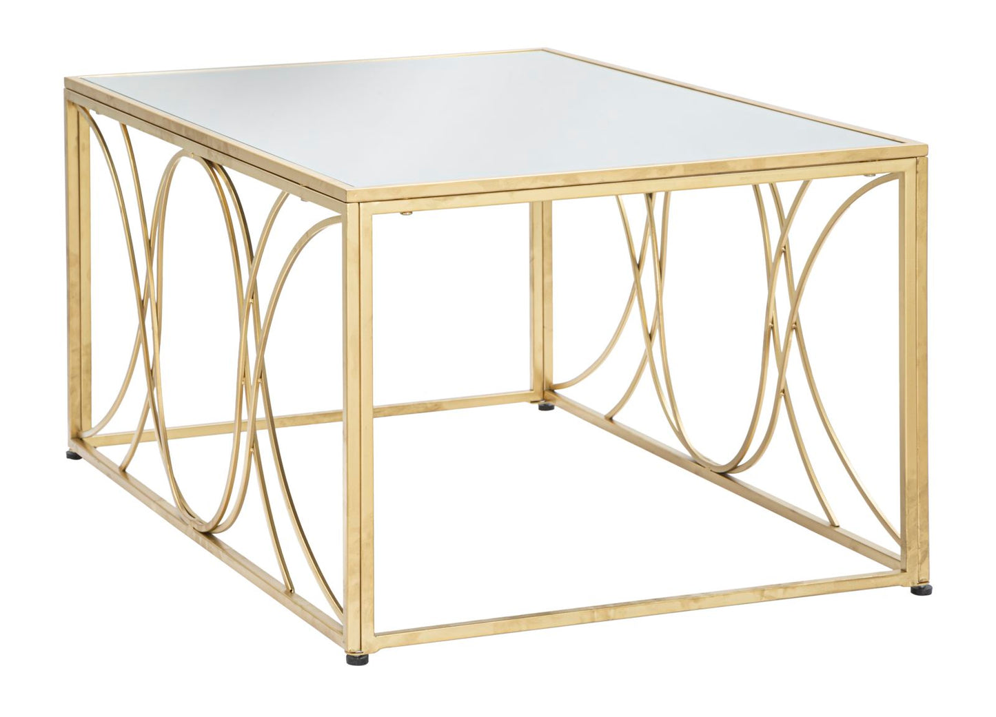 Salontafel Exy Goud Metaal Spiegelglas 90x60x45 cm