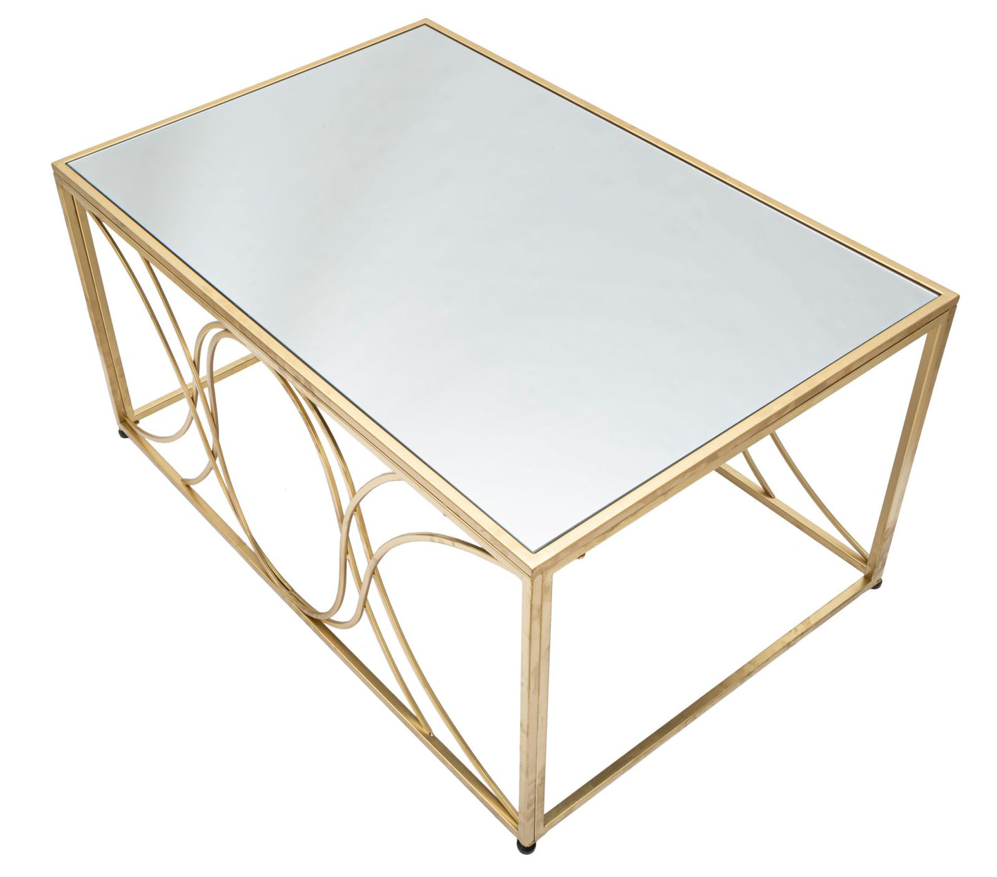 Salontafel Exy Goud Metaal Spiegelglas 90x60x45 cm