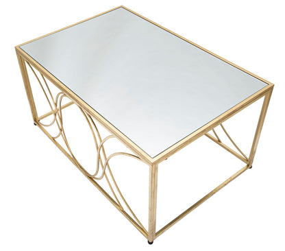 Salontafel Exy Goud Metaal Spiegelglas 90x60x45 cm