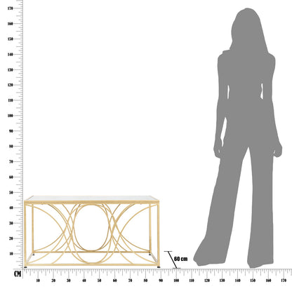 Salontafel Exy Goud Metaal Spiegelglas 90x60x45 cm
