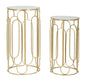 Chic Duo Set Bijzettafels Goud Spiegelglas