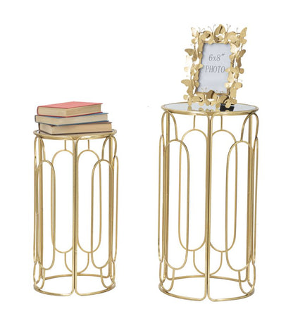 Chic Duo Set Bijzettafels Goud Spiegelglas