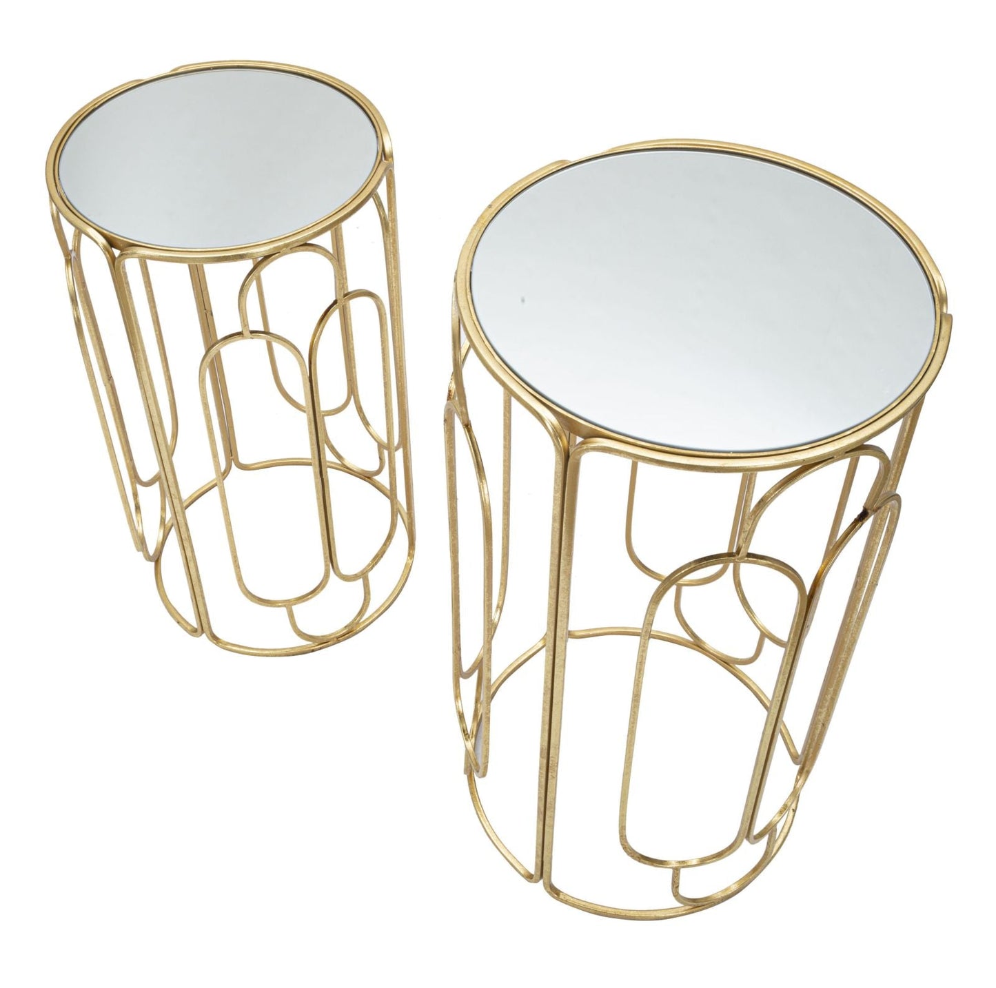 Chic Duo Set Bijzettafels Goud Spiegelglas