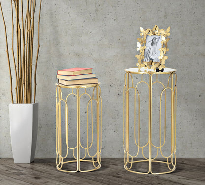 Chic Duo Set Bijzettafels Goud Spiegelglas