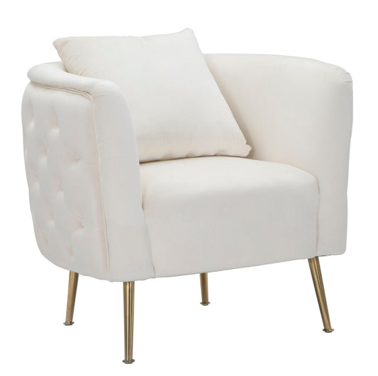 Fauteuil Bucarest Crème Velvet Goud 76x74x73 cm