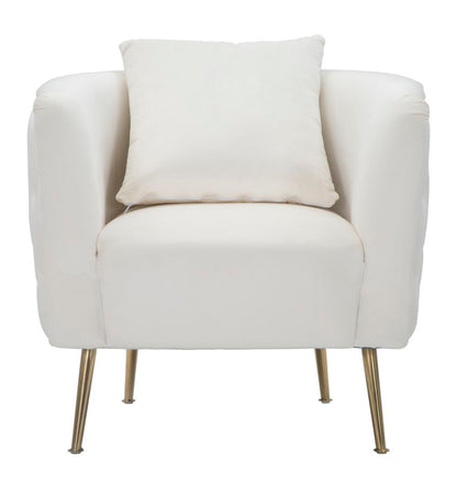 Fauteuil Bucarest Crème Velvet Goud 76x74x73 cm