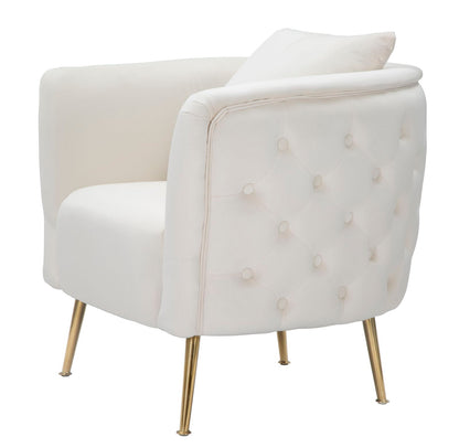 Fauteuil Bucarest Crème Velvet Goud 76x74x73 cm