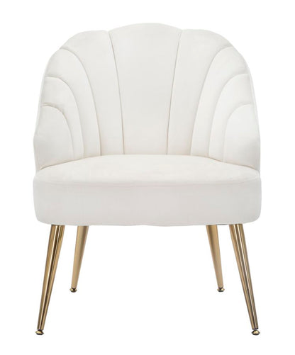 Fauteuil Shell Crème Fluweel Goud 65x69x84 cm