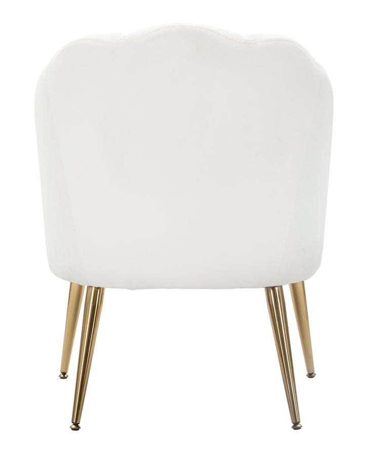 Fauteuil Shell Crème Fluweel Goud 65x69x84 cm