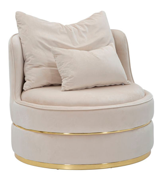 Fauteuil Paris Space Crème Goud Stof Ø 84x72 cm