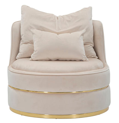 Fauteuil Paris Space Crème Goud Stof Ø 84x72 cm