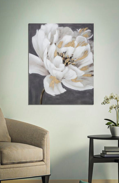 Pure Elegance Handgemaakt Schilderij Wit/Goud