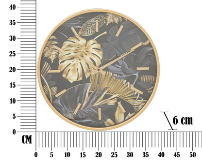 Wandklok Palm Goud/Zwart 40 cm