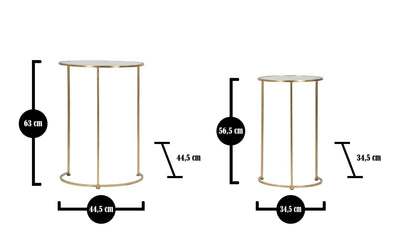 Radiant Essence Gouden Bijzettafel Set Glas