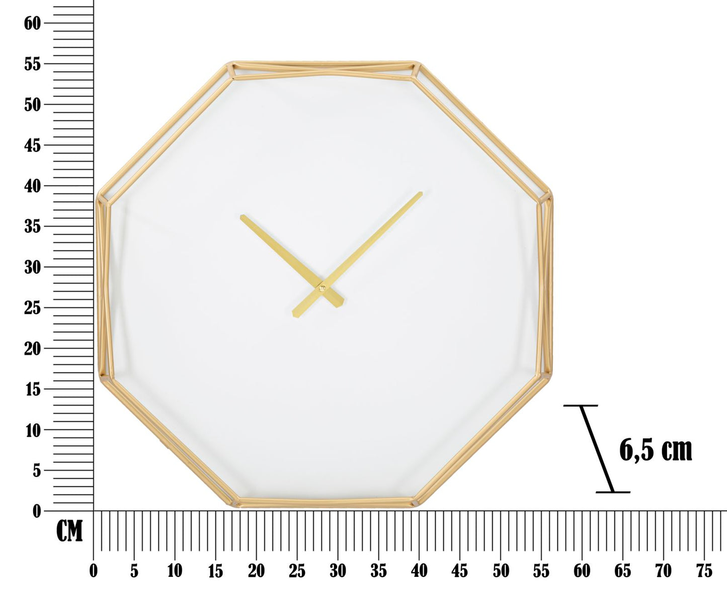 Wandklok Goldy Octagonaal Goud Metaal Kunststof 56 cm