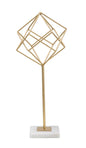 Golden Geometric Elegance Marmer Metaal 41,5 cm