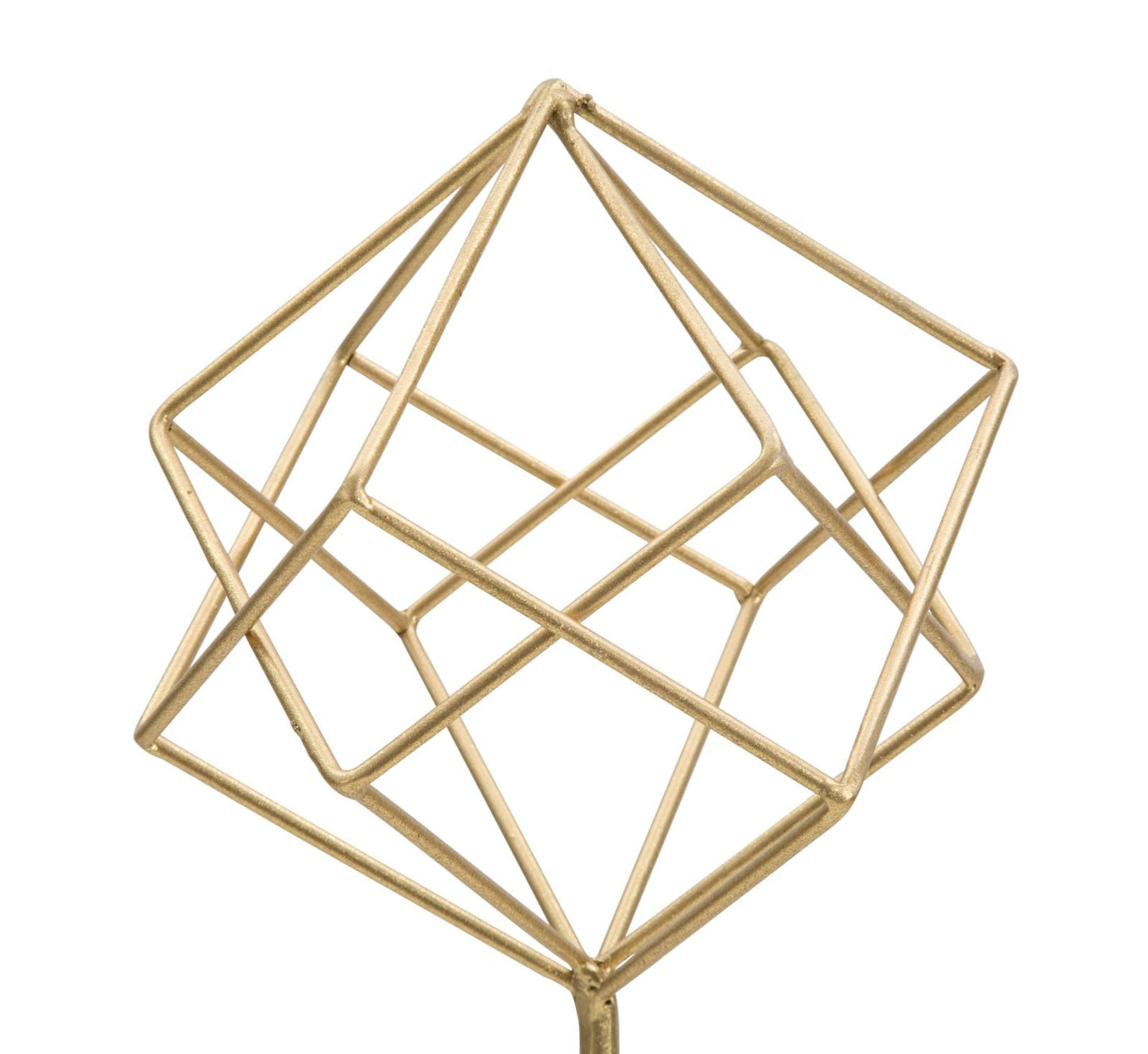 Golden Geometric Elegance Marmer Metaal 41,5 cm