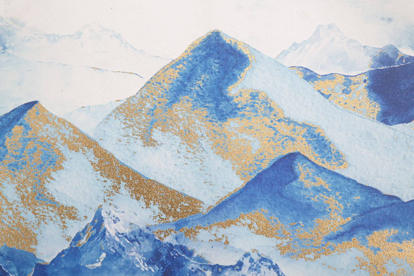 Magic Peaks Schilderij Blauw Goud 80x120 cm