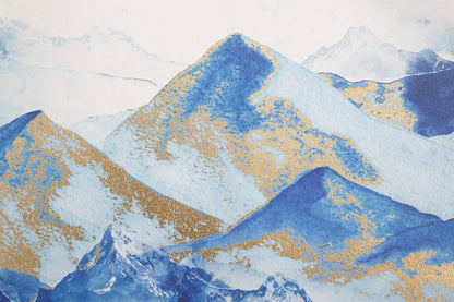 Magic Peaks Schilderij Blauw Goud 80x120 cm